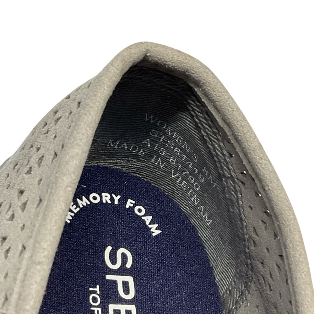 Sperry Women's Top Sider Seaside Perforated Cut-Out Gray Slip On Sneaker Sz. 8 - Picture 2 of 11